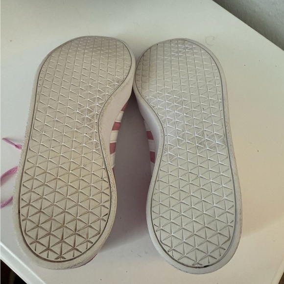 Adidas Women's Suede Pink and White Sneakers - Picture 6 of 6